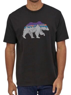Patagonia Back For Good Organic Cotton Bear Graphic Tee Short Sleeve Men's XL